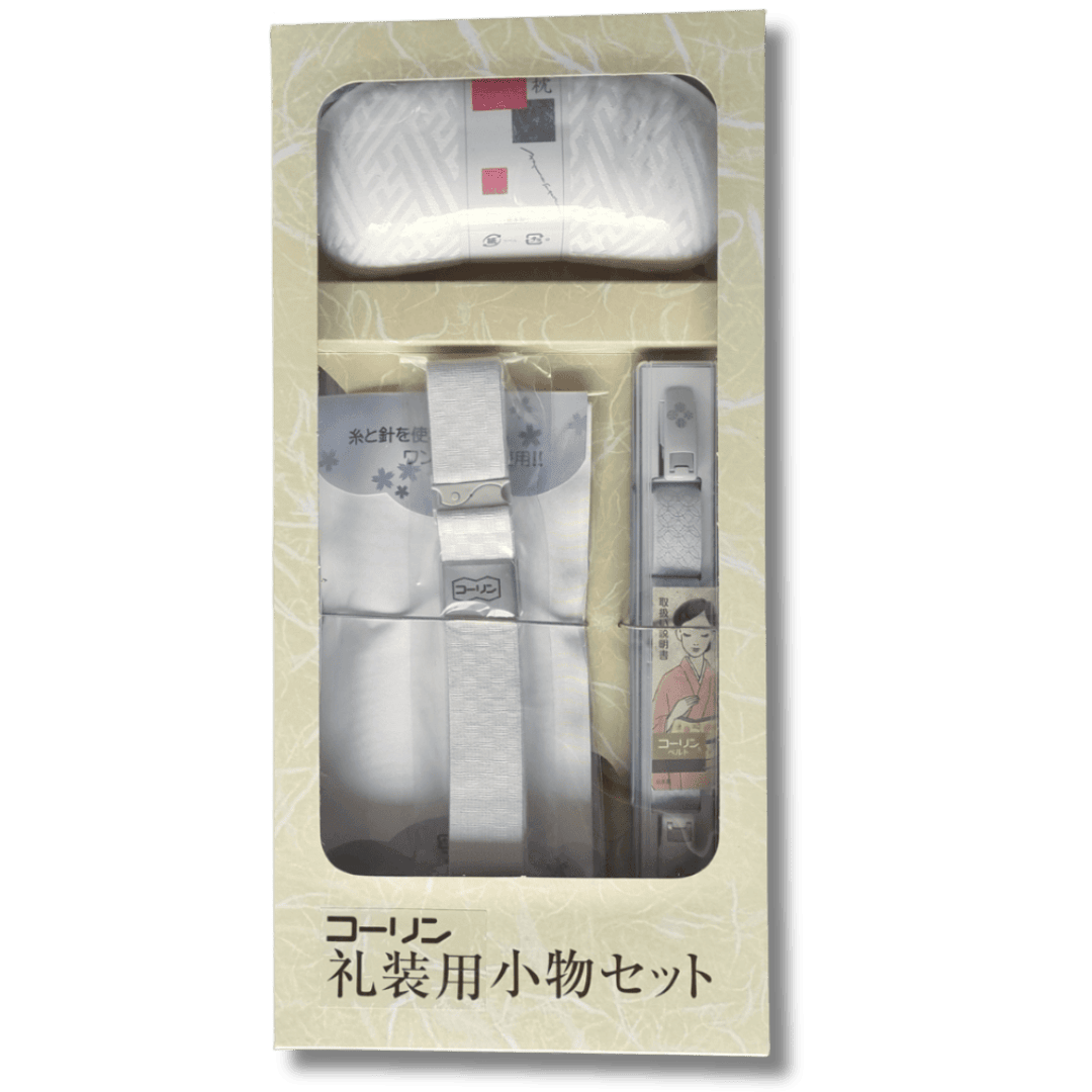 8-teiliges Kimono Kitsuke Set weiß