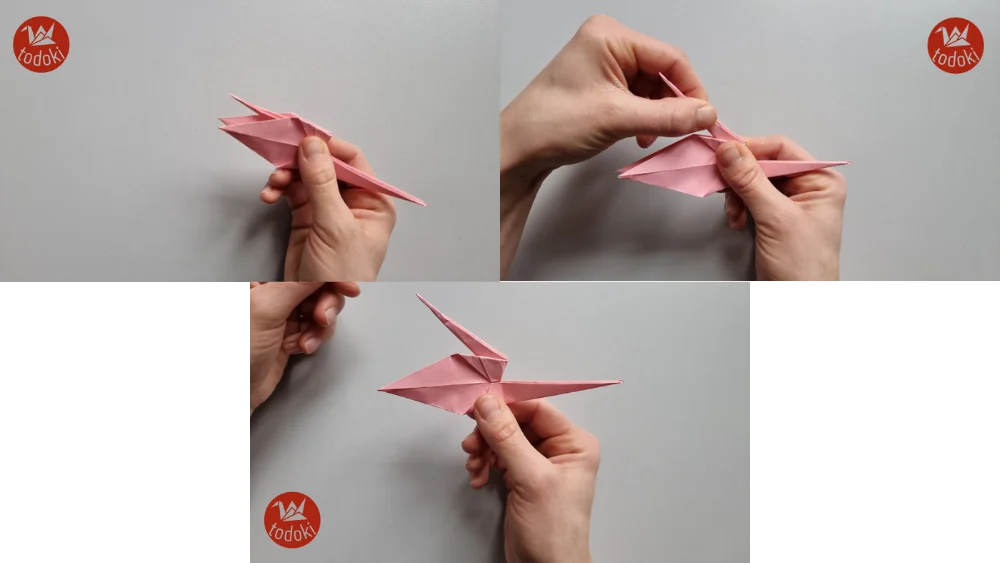 Origami Kranich falten Schritt 13b