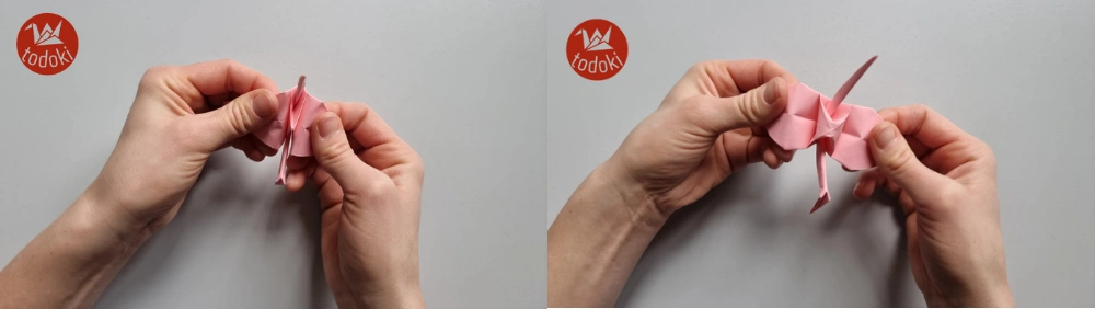 Origami Kranich falten Schritt 15