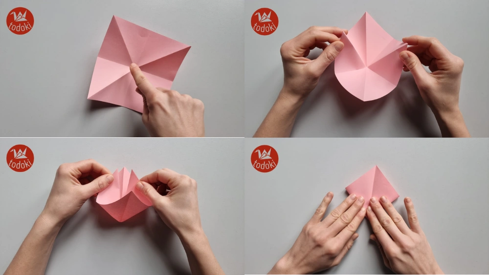 Origami Kranich falten Schritt 3