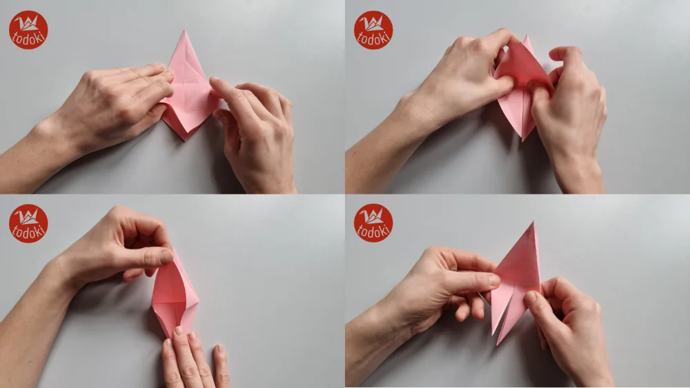 Origami Kranich falten Schritt 9