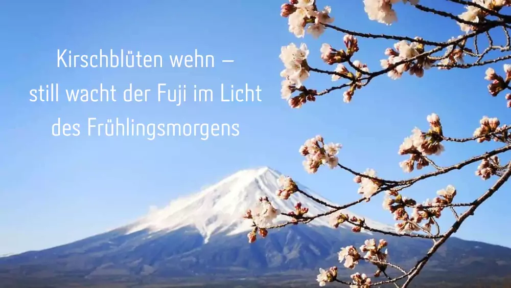 Haiku Gedicht auf einem Foto von dem Mount Fuji
