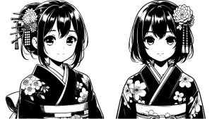 Anime-Charakter in Yukata