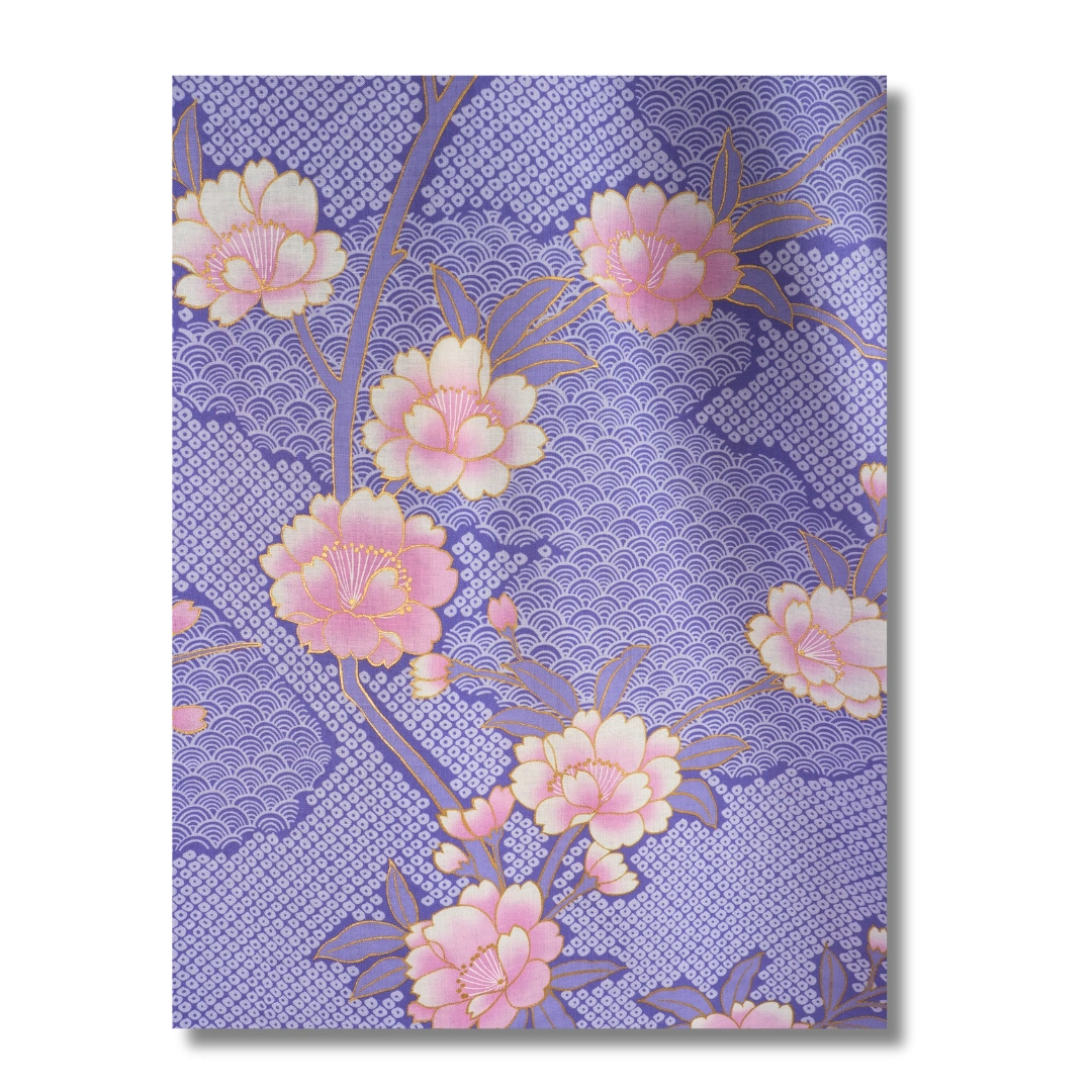 Damen Yukata – Lila mit Blumen Damen Yukata – Lila mit Blumen