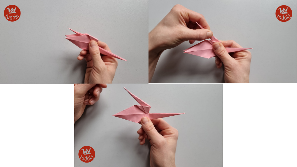 Origami Kranich falten Schritt 13b