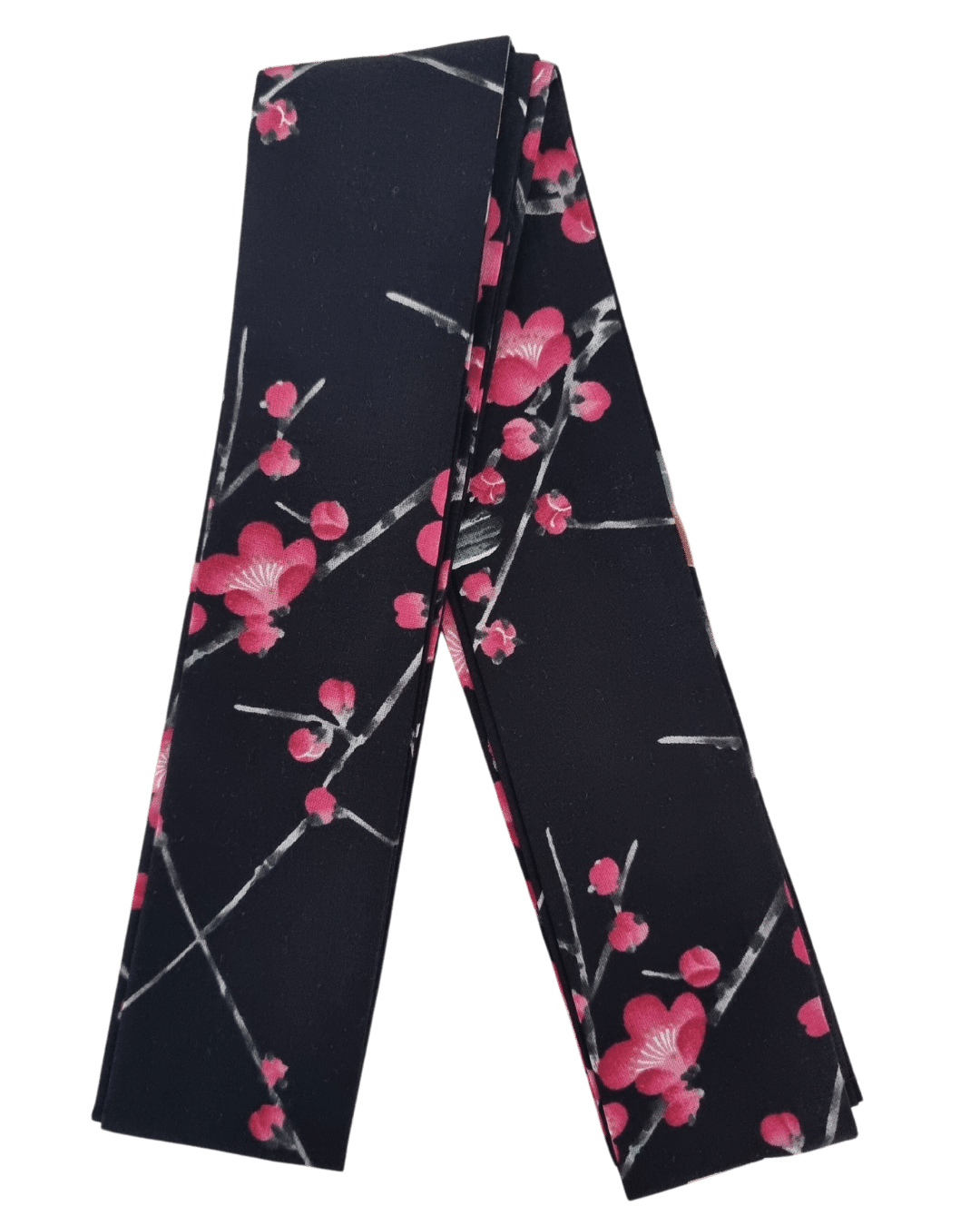 Plus Size Yukata Pflaumenblüte schwarz inkl. Obi