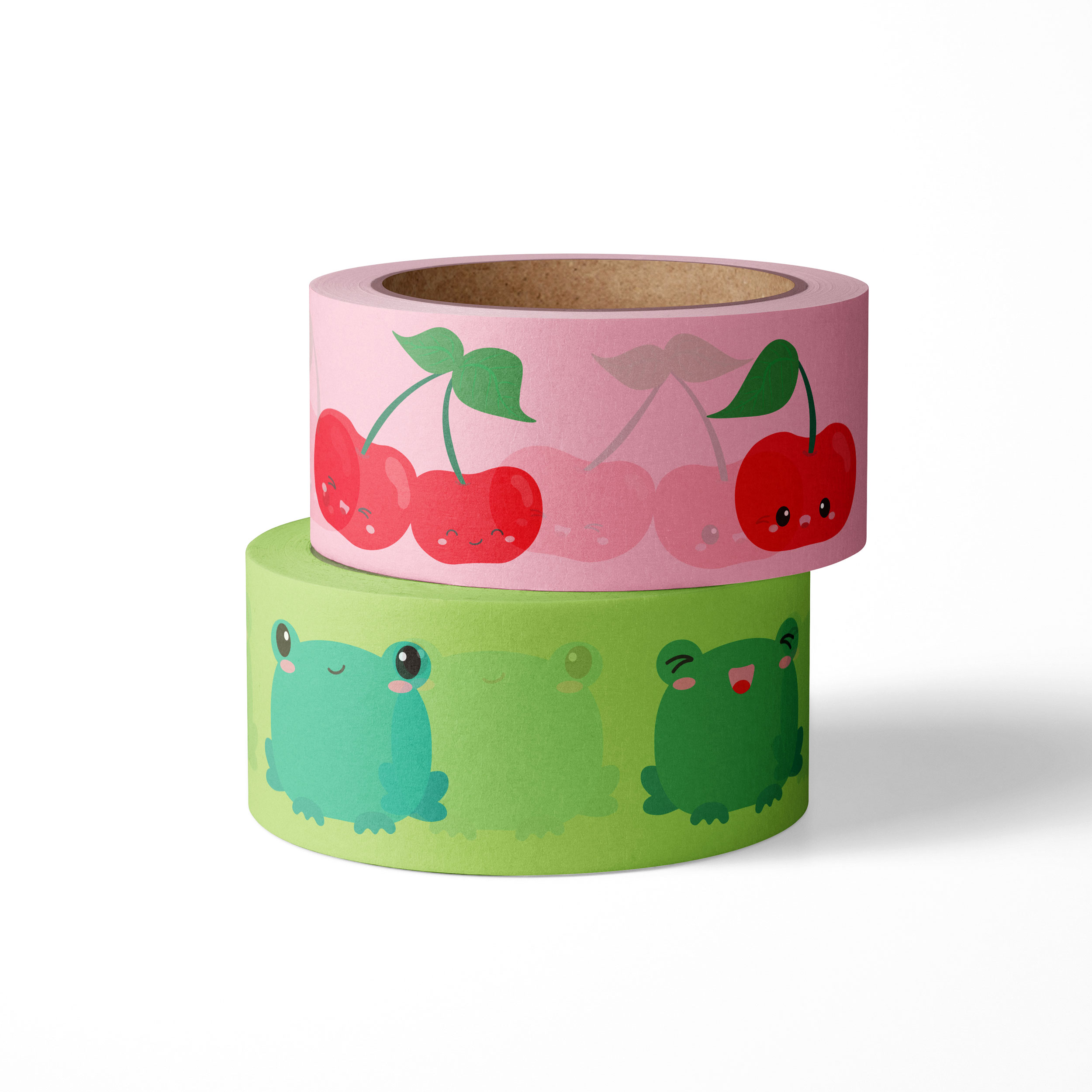 2 Washi Tape Rollen Frösche und Kirschen