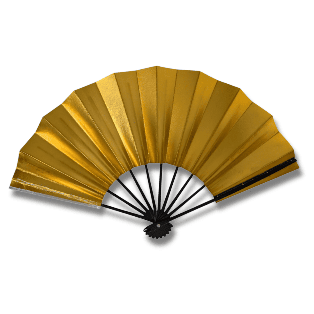 Vintage Mai-Ougi japanischer Handfächer Tanzfächer Gold Silber