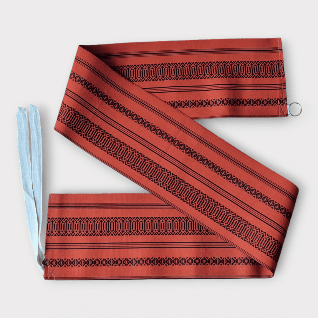 Vintage Taiko Musubi Obi Set Orange Hakata