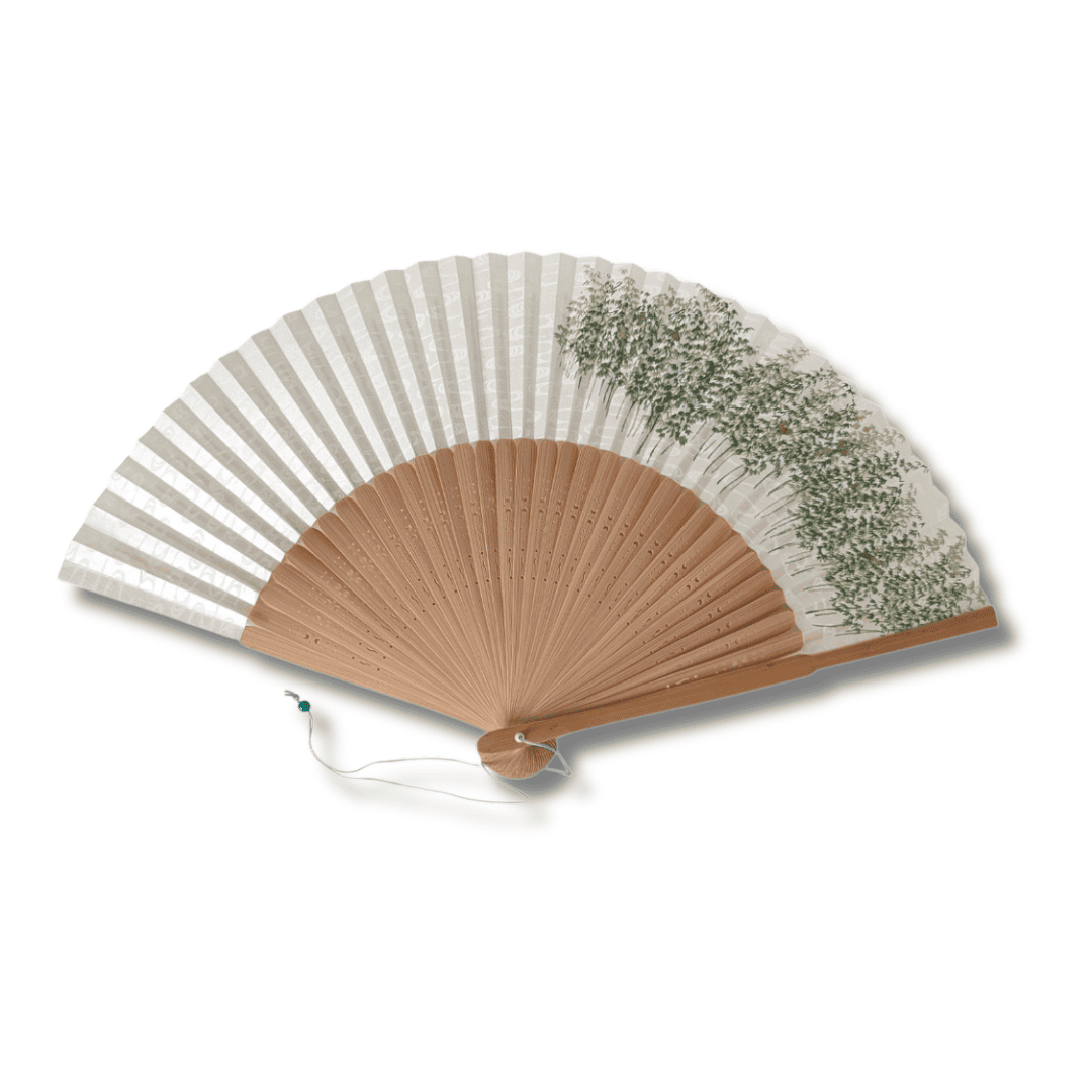 Vintage japanischer Sensu Handfächer Natur