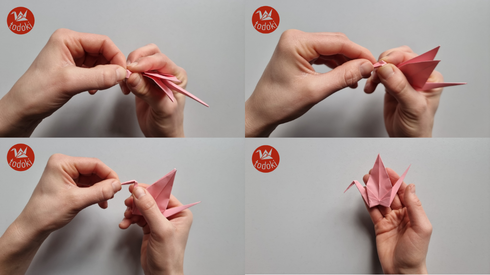 Origami Kranich falten Schritt 14