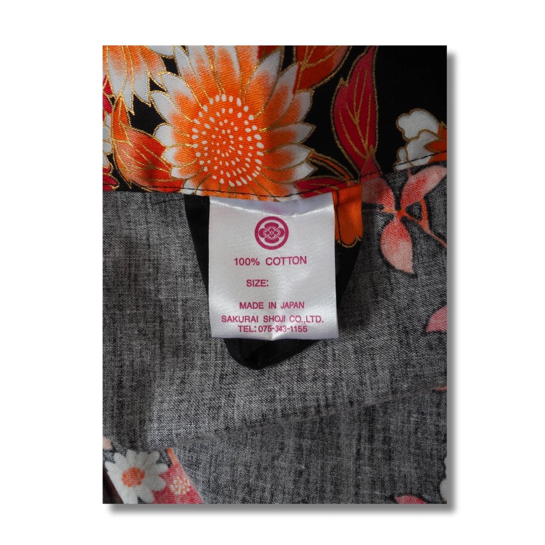 Plus Size Damen Yukata Pfingstrosen und Kirschblüten