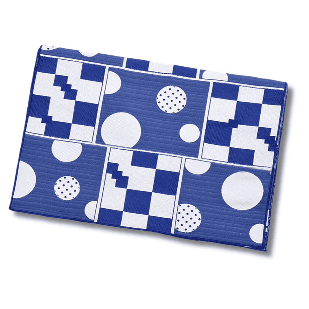 Hiraki shitate Nagoya Obi Geometrie Blau