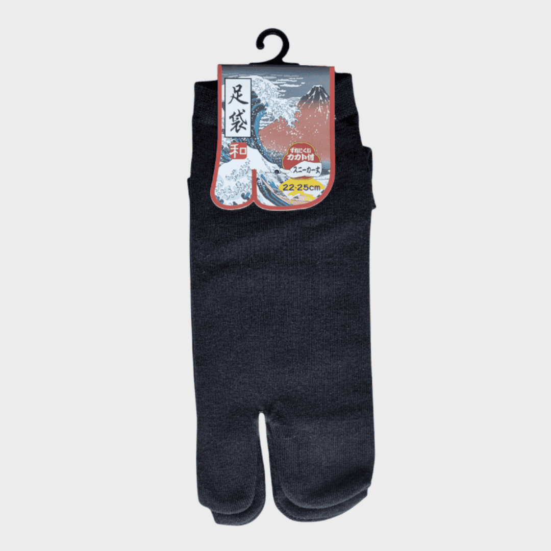 japanische Tabi Socken kurz Zehensocken schwarz