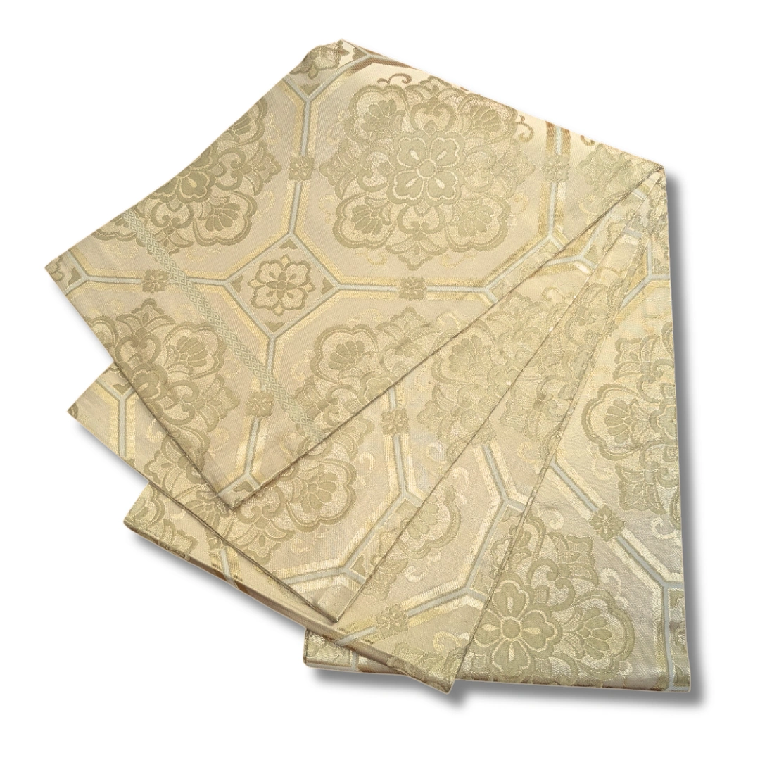 Vintage Maru Obi Beige & Gold