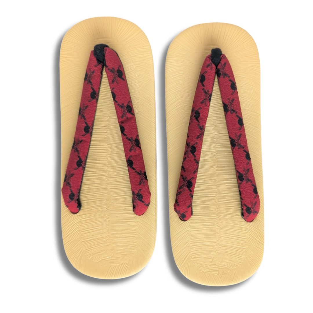 One Piece Zōri Sandalen dunkelrot