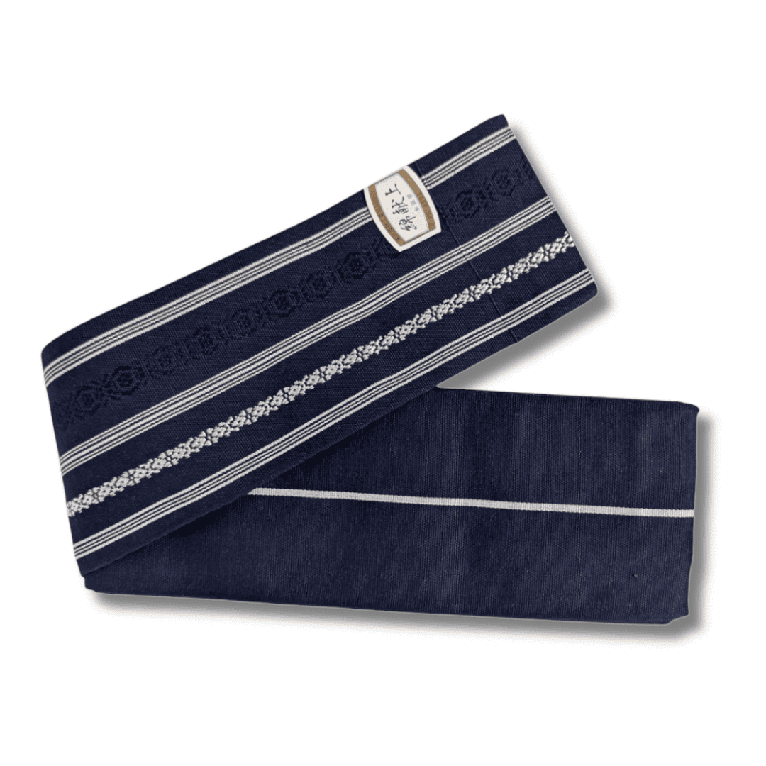 Vintage Hakata Kaku-Obi blau unbenutzt