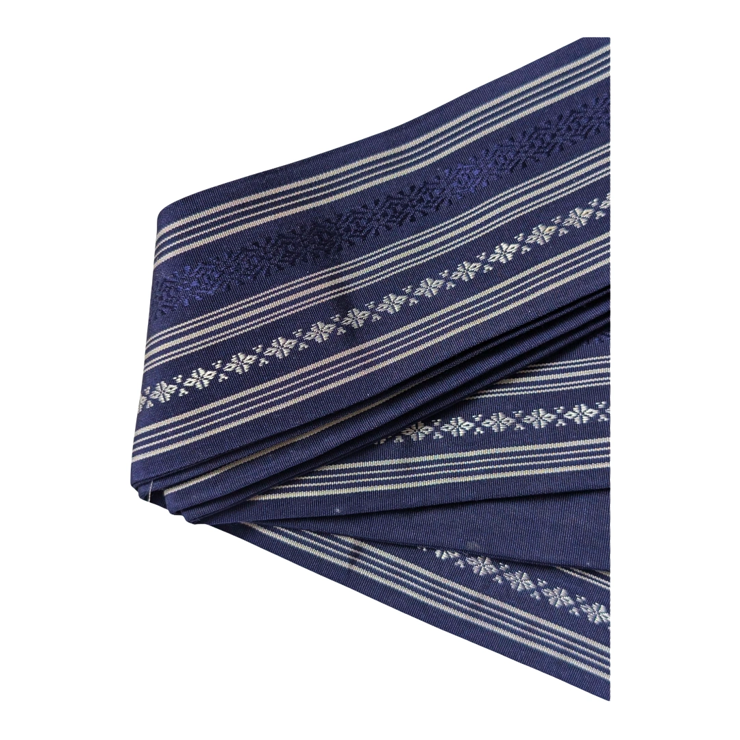 Vintage Shita Obi Marineblau Datejime Streifen