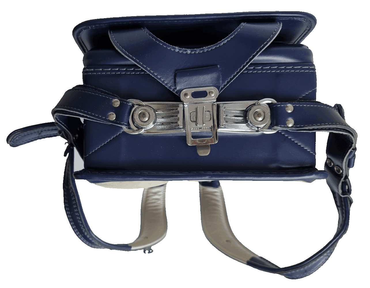 japanischer vintage Schulrucksack randoseru blau von unten