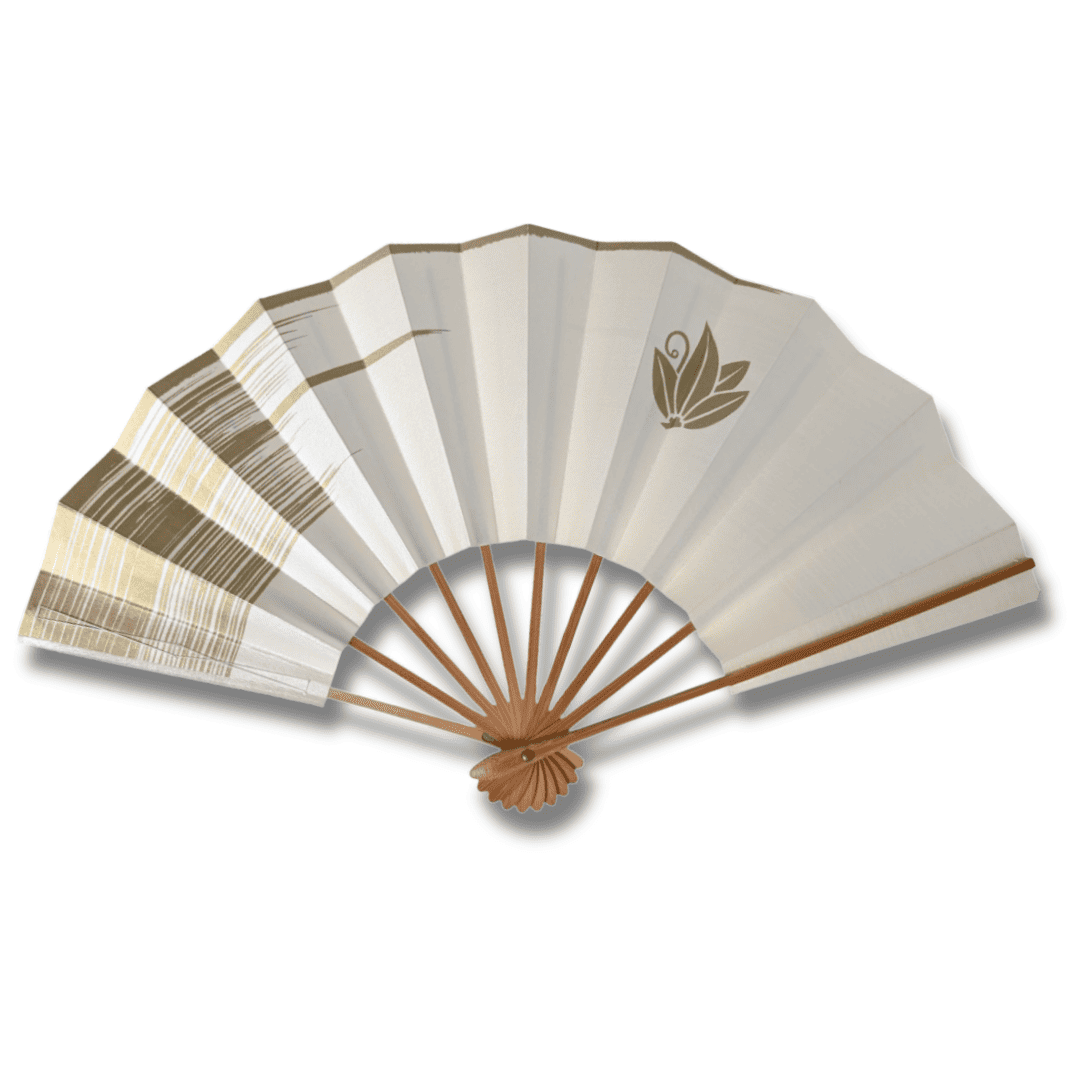 Vintage Mai-Ougi japanischer Handfächer Tanzfächer Gold Blume
