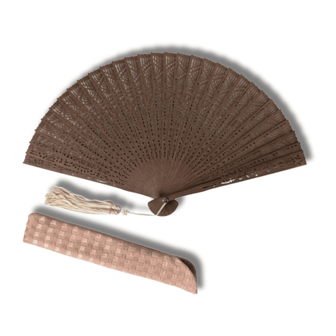 Vintage japanischer Sensu Handfächer Holz