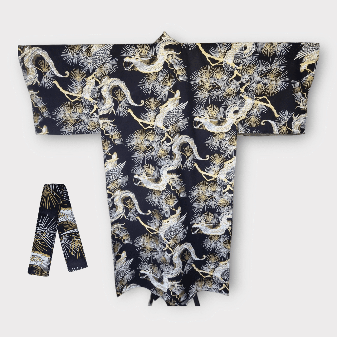 Plus Size Yukata Herren Drache inkl. Obi