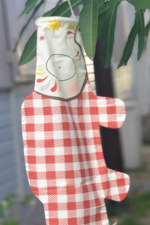 Koinobori rot-weiß-kariert Größe S