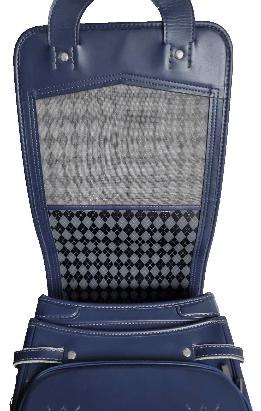 japanischer vintage Schulrucksack randoseru blau Innenseite Deckel