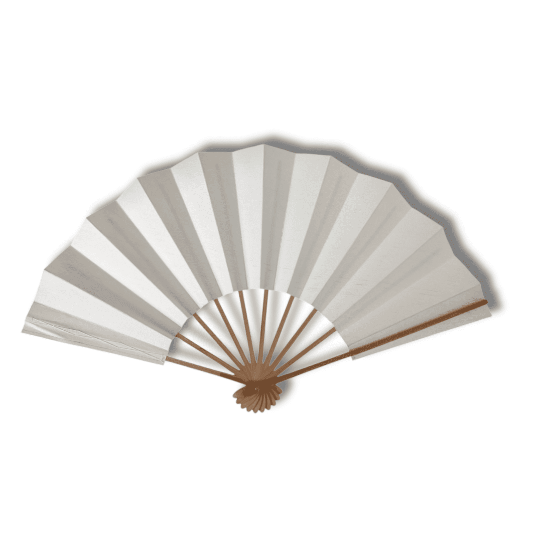 Vintage japanischer Sensu Handfächer Mai-Ougi weiß