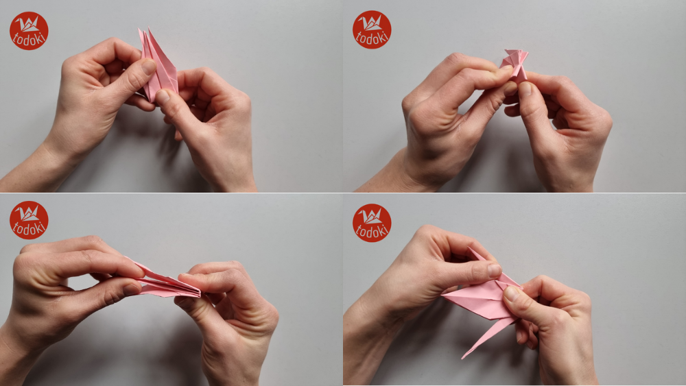 Origami Kranich falten Schritt 13c