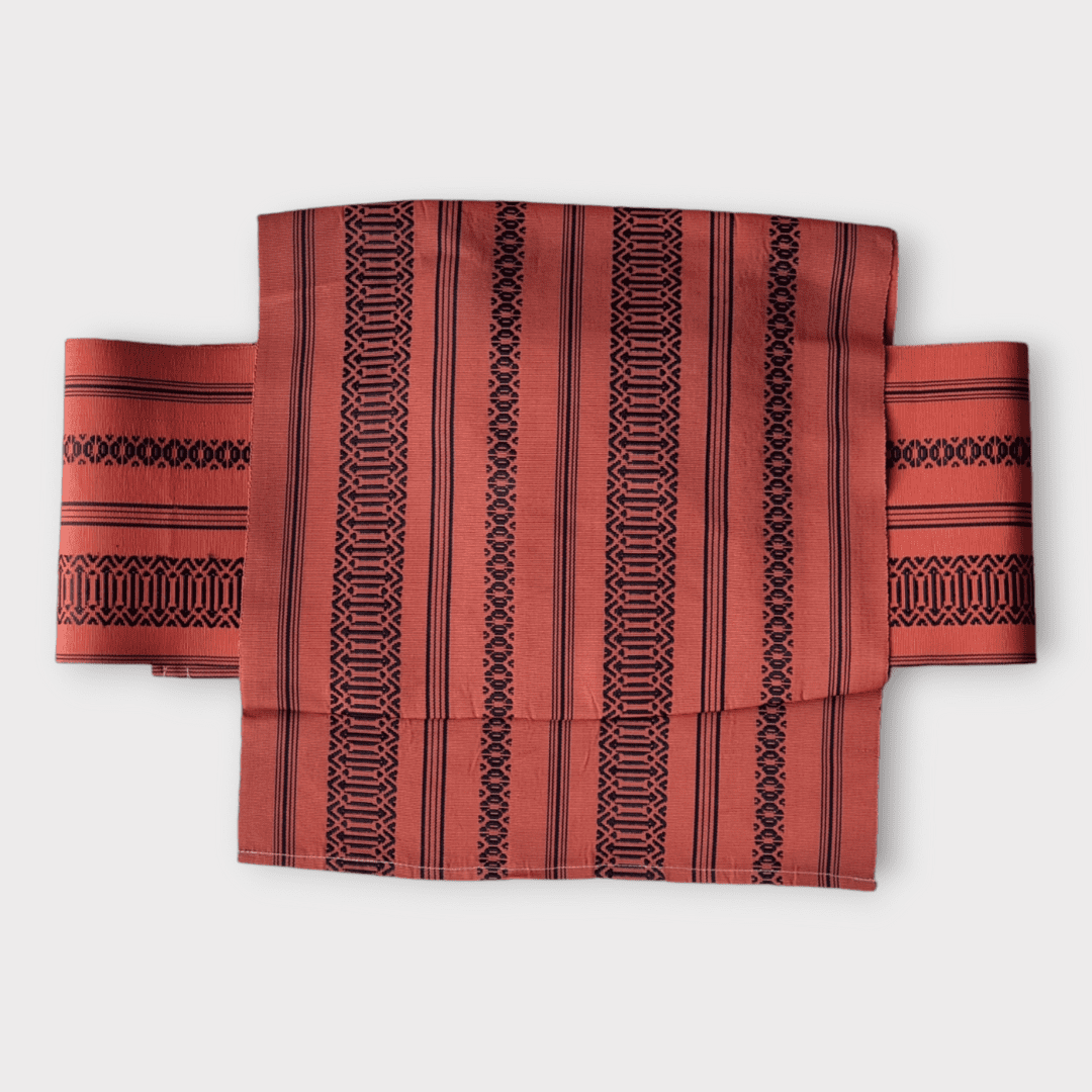 Vintage Taiko Musubi Obi Set Orange Hakata