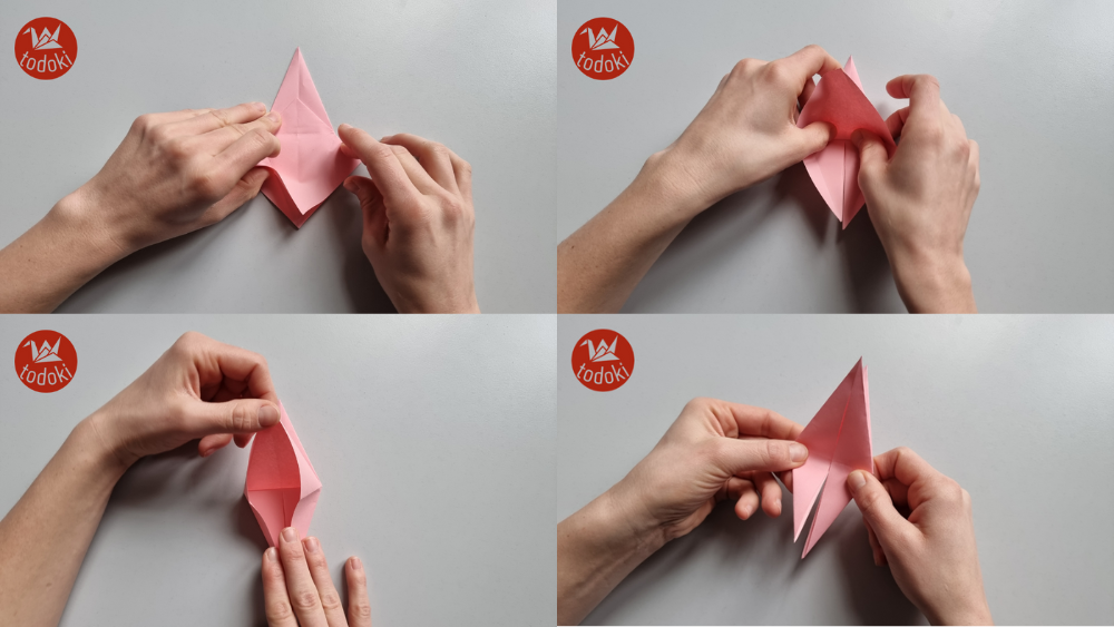 Origami Kranich falten Schritt 9