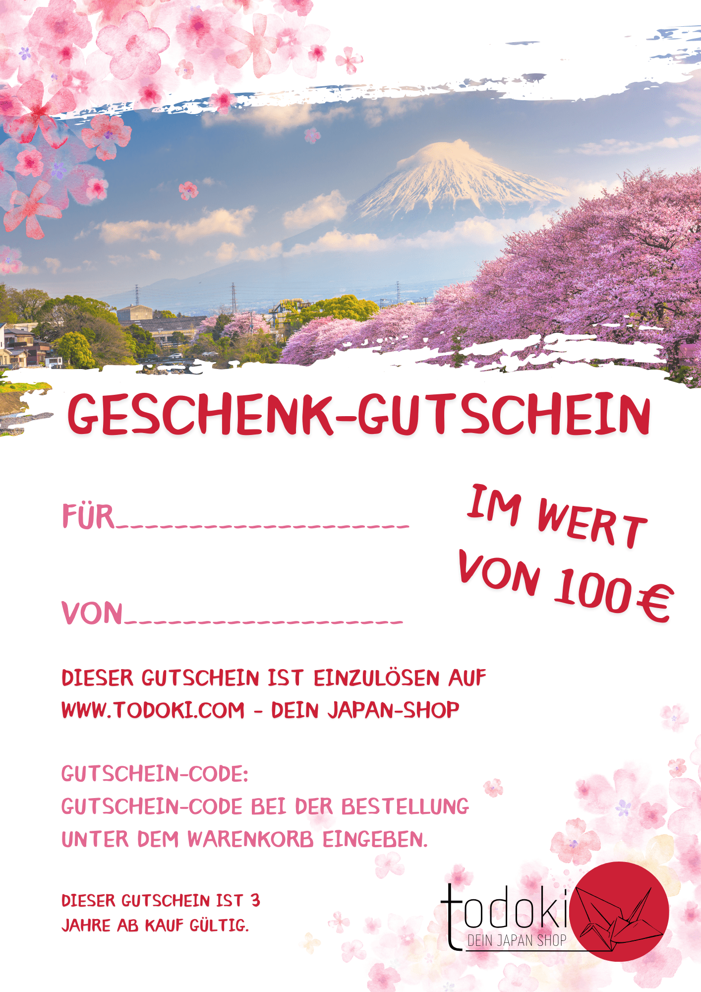 100€ Geschenk-Gutschein