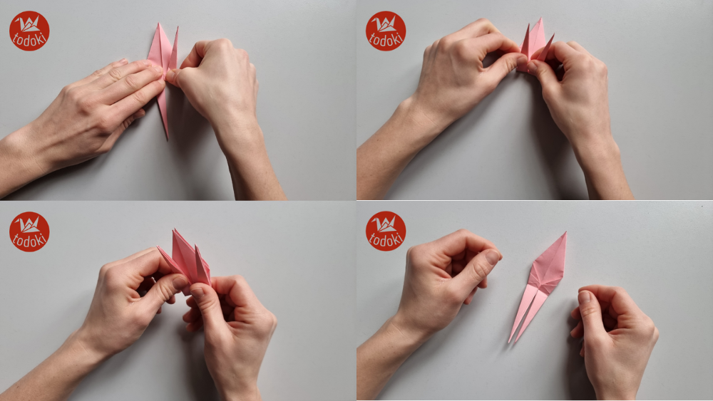 Origami Kranich falten Schritt 12