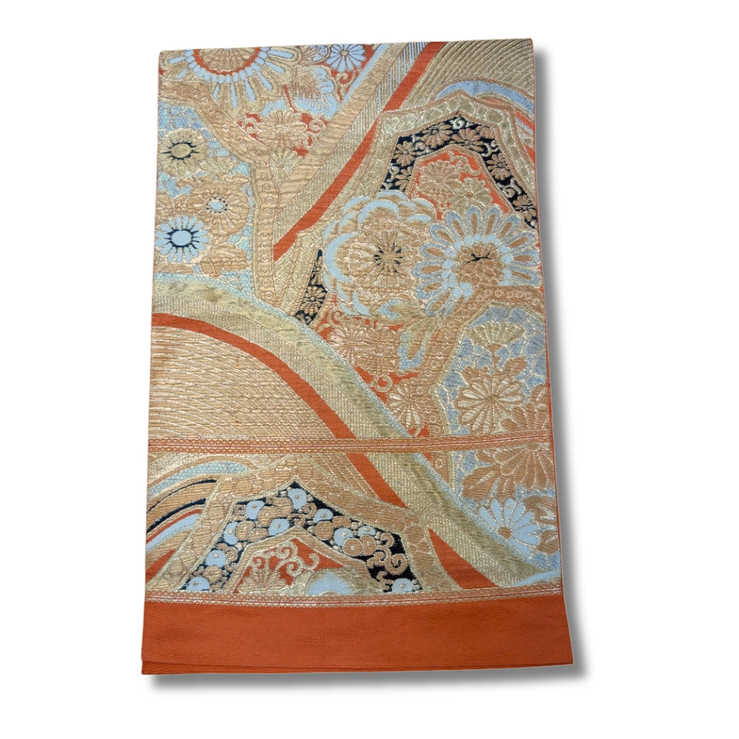 Vintage Fukuro Obi Orange & Gold