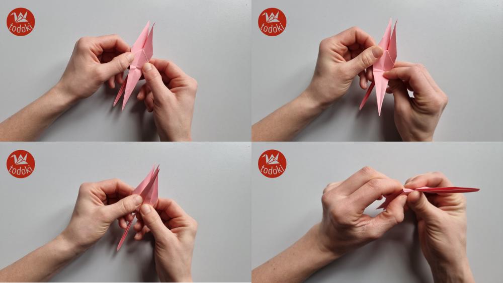 Origami Kranich falten Schritt 13a