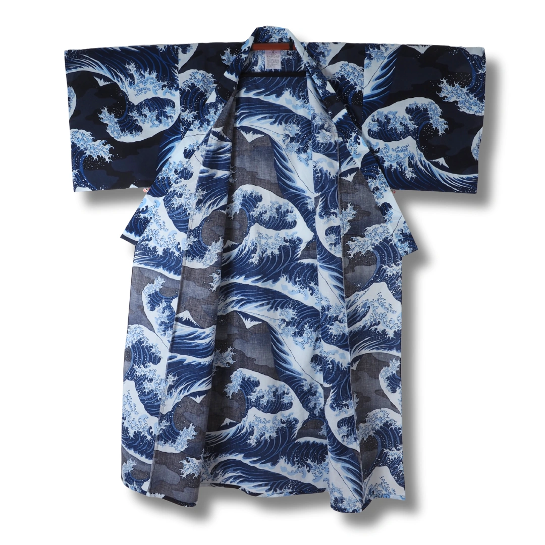 Herren Yukata Hokusai - Die große Welle von Kanagawa