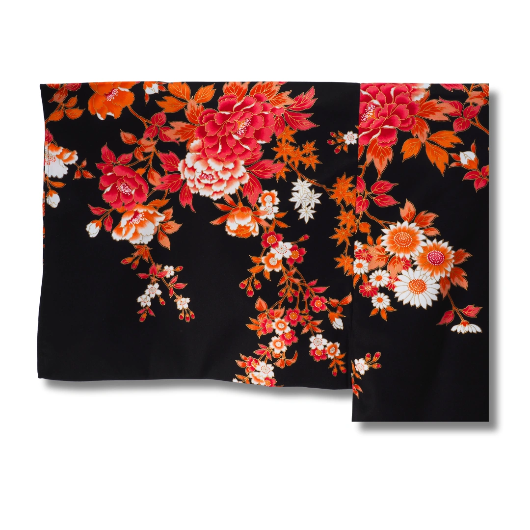 Plus Size Damen Yukata Pfingstrosen und Kirschblüten