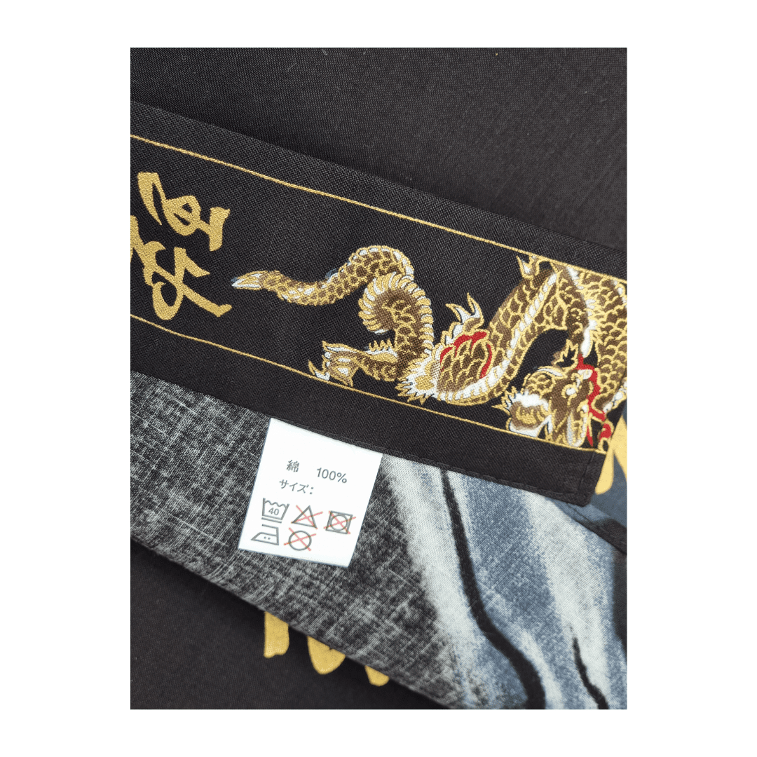 Plus Size Yukata Drache und Fuji schwarz inkl. Obi