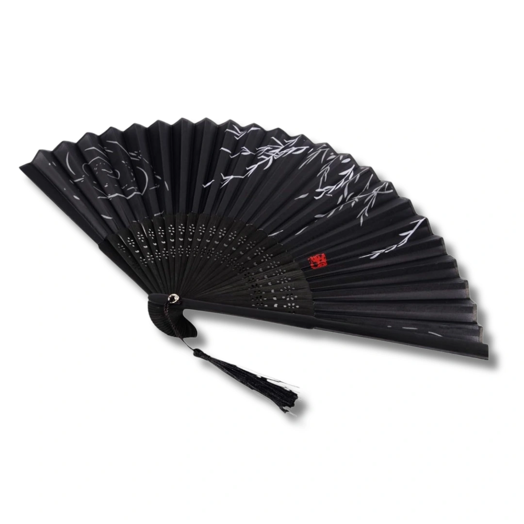 Sensu Fächer Schwarz mit Zweigen