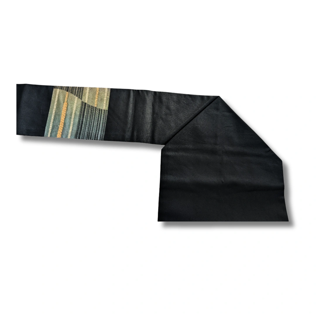 Vintage Nagoya Shitate Nagoya Obi Schwarz mit Gold Vintage Nagoya Shitate Nagoya Obi Schwarz mit Gold
