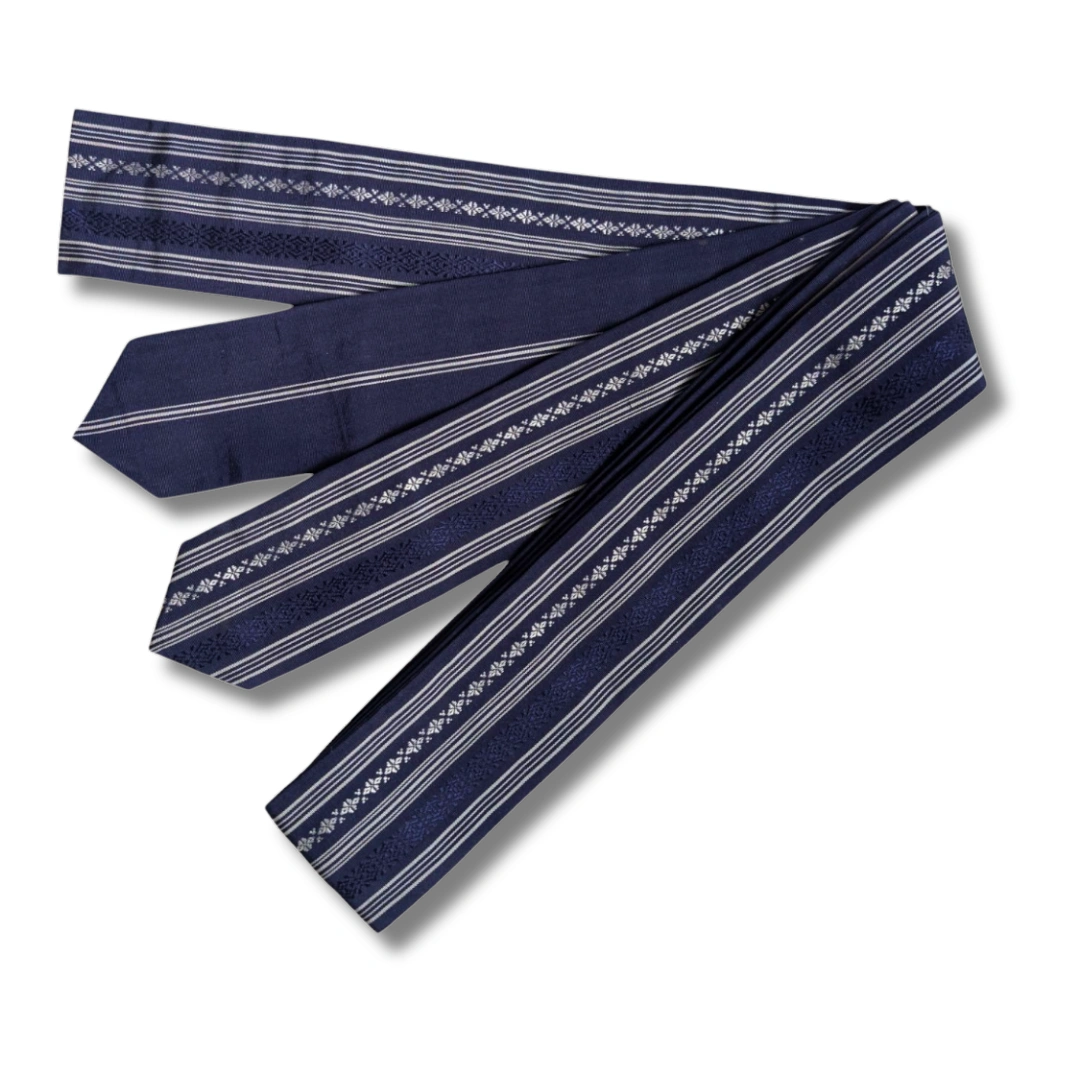 Vintage Shita Obi Marineblau Datejime Streifen