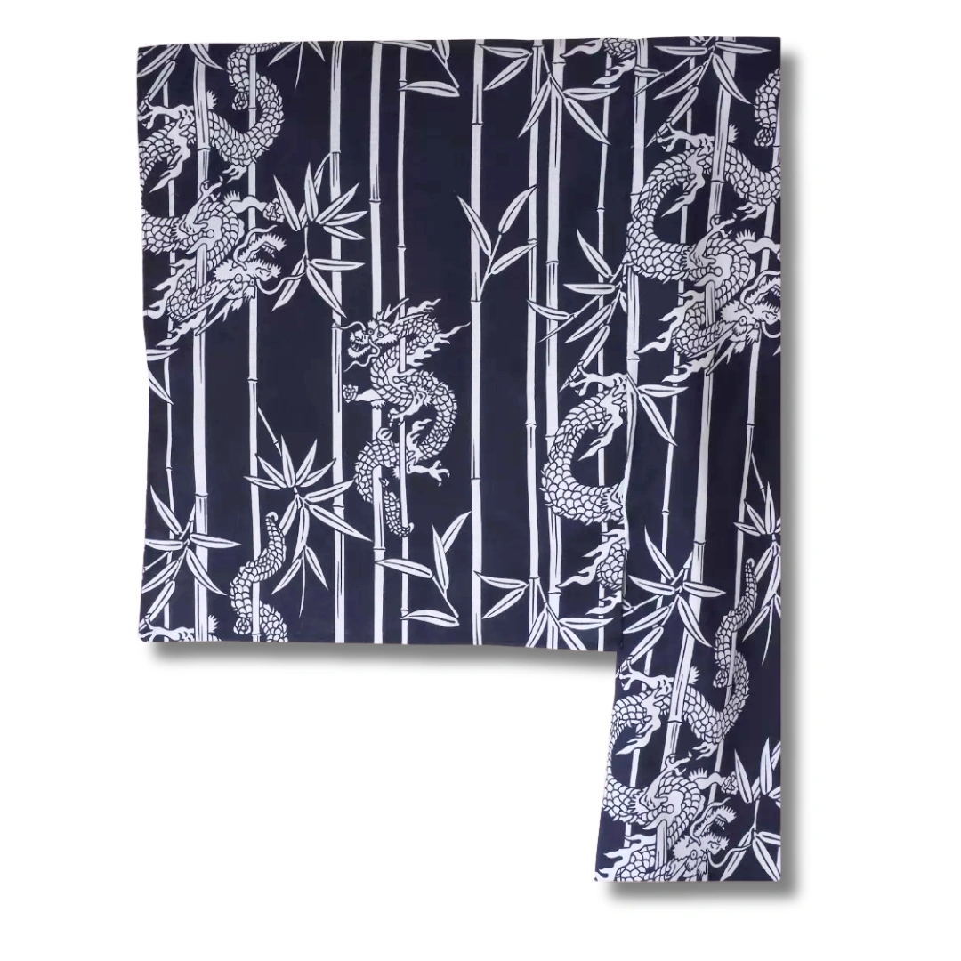 Herren Yukata dunkelblau mit weißen Drachen Herren Yukata dunkelblau mit weißen Drachen