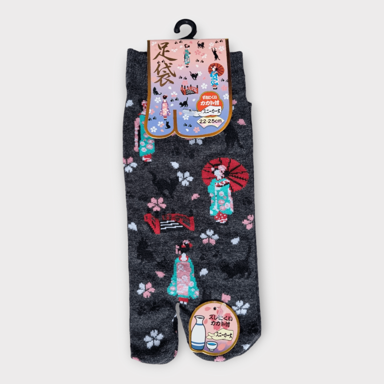 Tabi Socken Zehensocken Geisha Katze