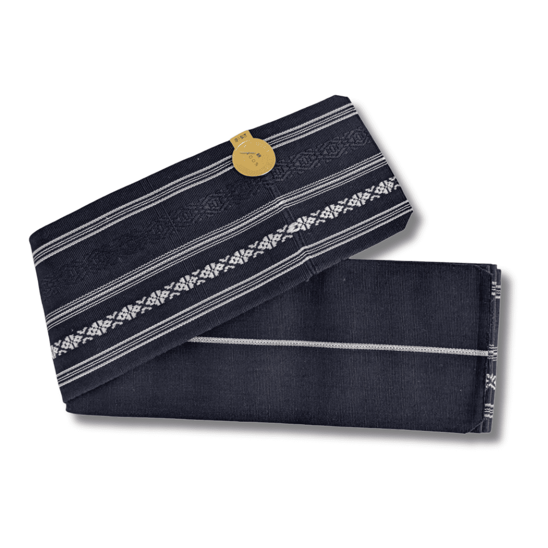 Vintage Hakata Kaku-Obi blau ungetragen