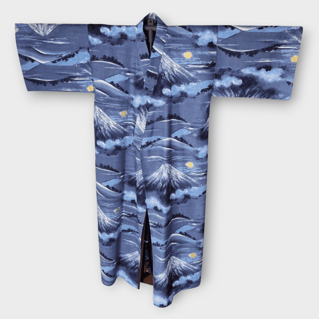 Yukata Herren Fuji blau inkl. Obi