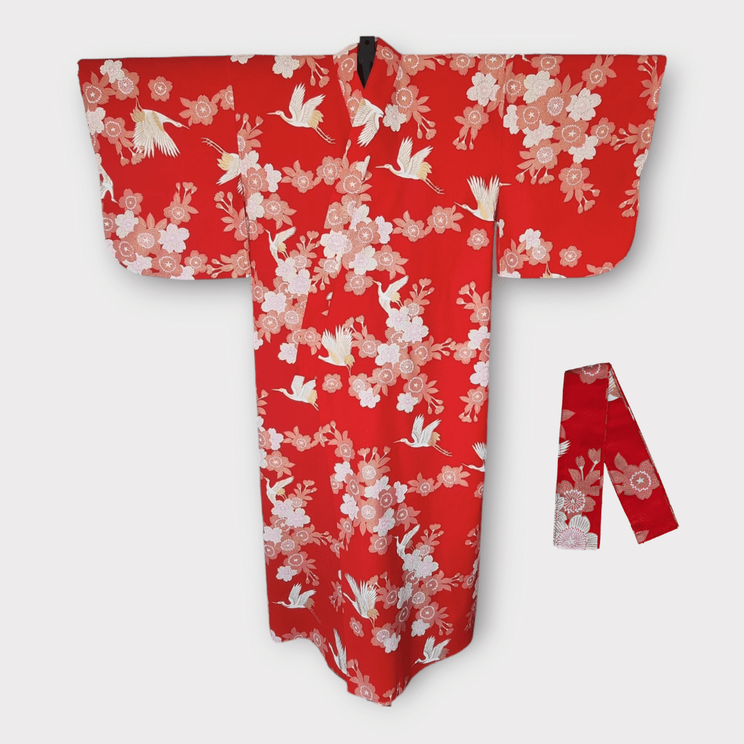 Damen Yukata Kranich Sakura