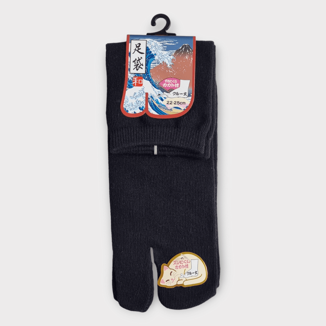 japanische Tabi Socken lang Zehensocken schwarz
